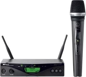 Wireless system for vocals and speech, HT470 handheld transmitter with condenser capsule C5, SR470 diversity receiver, pilot tone control, SA63 stand adapter, 2 antennas, rack mounting set, power supply