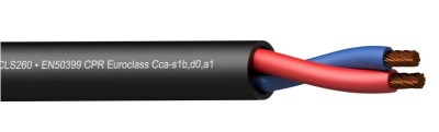 Loudspeaker cable - 2 x 6 mm² - 10 AWG -  EN50399 CPR Euroclass Cca-s1b,d0,a1 100 m wooden reel