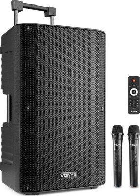 VSA700, rechargeable 15" speaker with 2 HH wireless mic, BT, usb palyer