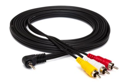 Camcorder AV Breakout Cable, 3.5 mm TRRS to Composite Video and Stereo Audio, 10 ft