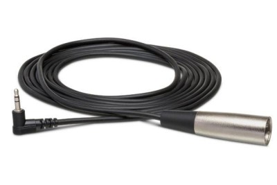 Camcorder Microphone Cable, Right-angle 3.5 mm TS to XLR3M, 5 ft