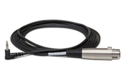 Camcorder Microphone Cable, XLR3F to Right-angle 3.5 mm TRS, 10 ft
