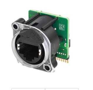 Halo series - Light ring etherCON A-chassis, magnetics & horizontal PCB mount, 1Gbps