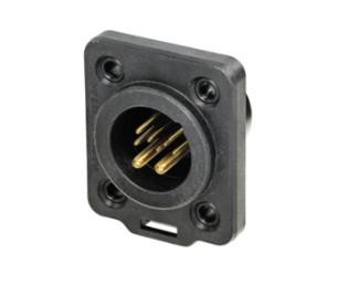 XLR TOP (heavy-duty, outdoor) IP65 8+2 pole XLR male D-size chassis connector, Gold contacts