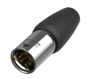 XLR TOP (heavy-duty, outdoor) IP65 5 pole XLR male cable conn. Gold contacts, 8-10mm cable Ø
