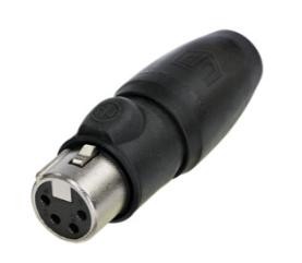 XLR TOP (heavy-duty, outdoor) IP65 4 pole XLR female cable connector, Gold contacts