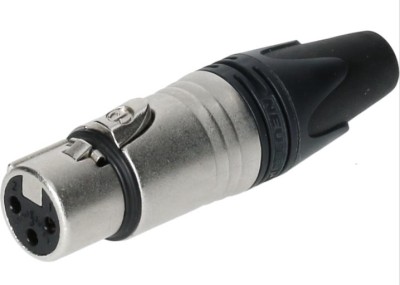 Finger Groove Series - 3 pole female XLR cable connector - Nickel housing, Silver plated cts