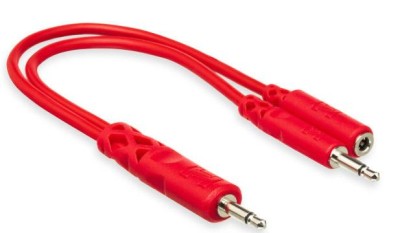 Hopscotch Patch Cables, 3.5 mm TS with 3.5 mm TSF Pigtail to 3.5 mm TS, 5 pc, 1.5 ft
