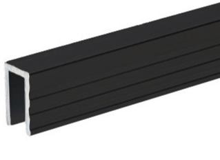 Adam Hall Hardware 6200 BLK - Aluminium Capping Channel for 7 mm Dividing Wall, black