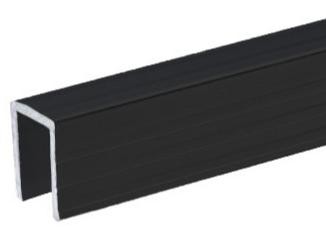 Adam Hall Hardware 6240 BLK - Aluminium Capping Channel for 9.5 mm Dividing Wall, black