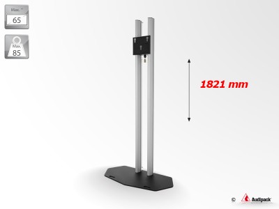 Flat panel floor stand, 2 columns, height 1800mm, max, 65", max, 85kg