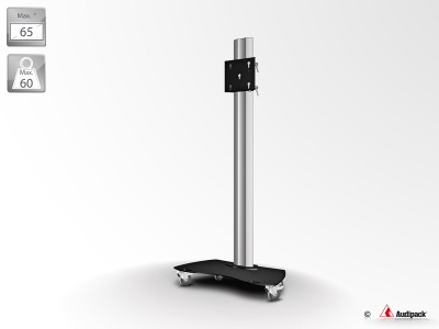 Flat panel floor stand on wheels, 1800 mm, max, 65", max, 60kg