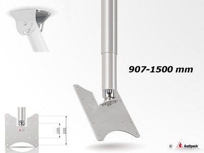 Telescopic VESA 100/200 ceiling mount 907-1500 mm, grey, incl. CMP-4