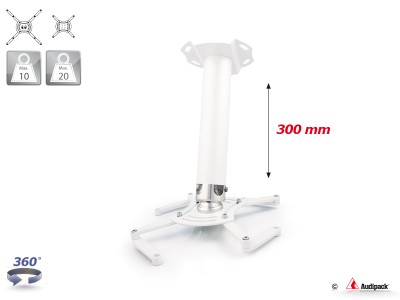 Fixed Universal 300 mm ceiling mount, white, incl. CMP-3
