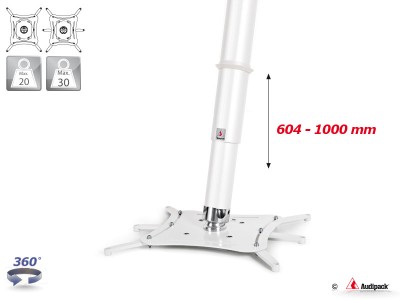 Quatro-Fix XL universal telescopic ceiling mount 600-1000mm, white