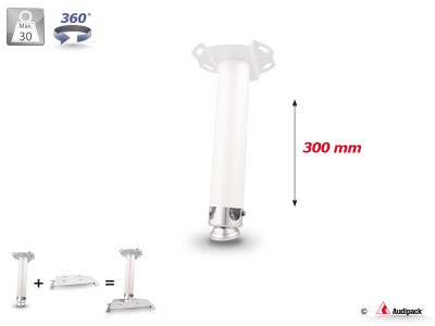 Fixed 300 mm ceiling mount, white, incl, CMP-3
