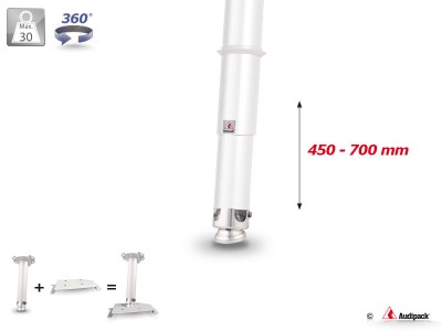 Telescopic ceiling mount 450-700 mm, white, incl. CMP-4