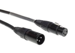 (50) 3 -pin DMX cable assembled XLR 0,5m black