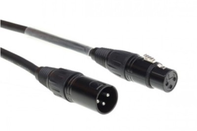 (50) 3 -pin DMX cable assembled XLR 1m black