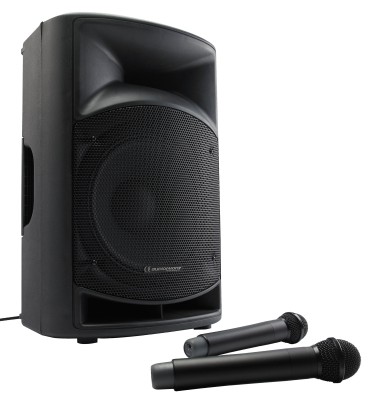 MT12A-UHF Powered speaker 12"300W ABS with double wireless handmic