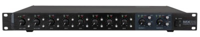 Audiophony MX82 - 1U 8IN 2OUT Stereo mixer with priority + Remote Mic