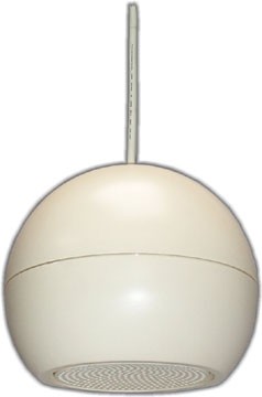 (8) Two-way pendant sphere speaker, 100 volt / 16 watts, white