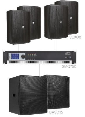 Audac FORTE86/B - 4 x VEXO8 + 2 x BASO15 + SMQ750 Black version