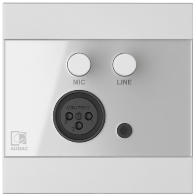 Audac WP205/W - ARES5A wall panel - Microphone & line input - 80 x 80 mm White version