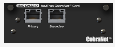 Cobranet© 16 In + 16 Out card on 2x RJ45 (Primary/Secondary)