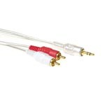 High quality 2x RCA male to 1x 3,5mm stereo jack male. Length: 2,00
