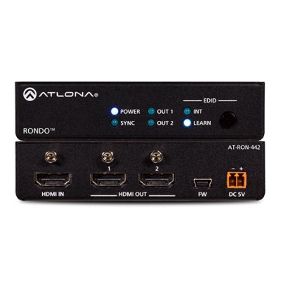 Atlona AT-RON-442 4K HDMI distribution amplifier 2 port HDR. Connections (out):