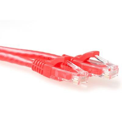 CAT6A U/UTP patch cable snagless red. Length: 1,00 m