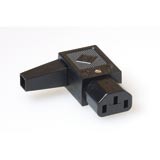 Power Connectors - 230V Europlug, female. Type: Female angled, cable outlet righ