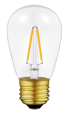 Led filament lamp e27, s14 model, 1,5w, warm white, 2700k, unbreakable plastic DIMMABLE