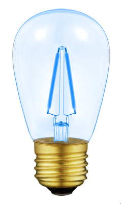 S14 - PLASTIC CLEAR - BLUE - 1-5W - FULL DIMMABLE