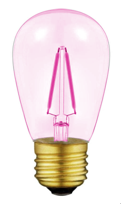 S14 - GLASS CLEAR - PINK - 1-5W - FULL DIMMABLE