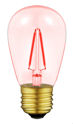 Led filament lamp e27, s14 model, 2w, red DIMMABLE