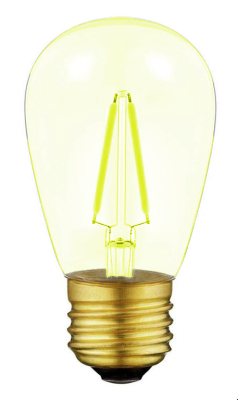 Led filament lamp e27, s14 model, 2w, yellow