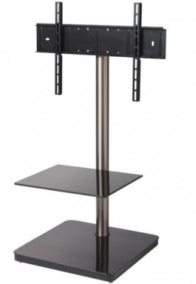 CANTABRIA - Universal Flat Screen Floor Stand with Shelf and Square Base