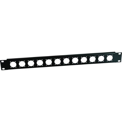 19" blind panel with tension relief - 1HE - 12x D-size