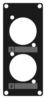 CASY 1 space cover plate - 2x D-size holes Black version