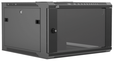 Caymon WPR606R/B -  wall mount rack - 6 units - 600mm depth - Removable back Black version