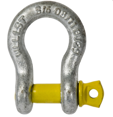 CLB Harpsluiting met borstbout SWL 1500KG Yellow Pin