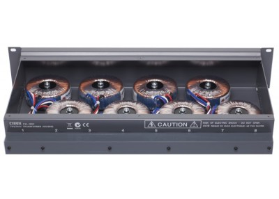 2U rack housing to accommodate up to 8 or 4 transf