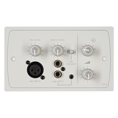 LM-2 EU-White - Active Input & Remote Plate (Line & Mic Inputs + RSL-6 Function)