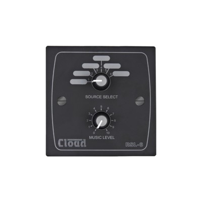 RSL-6 Black - Remote Music Source & Level Control Plate,  Type: 1 Gang