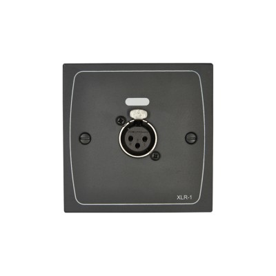 XLR-F1 Black - XLR wall plate with female 3 pin XLR latching connector. Type: 1
