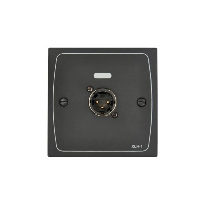 XLR-M1 Black - XLR wall plate with male 3 pin XLR latching connector, Type: 1 Ga