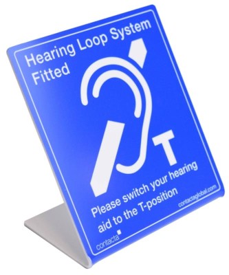 Hearing loop sing Stand-up portable loop sign