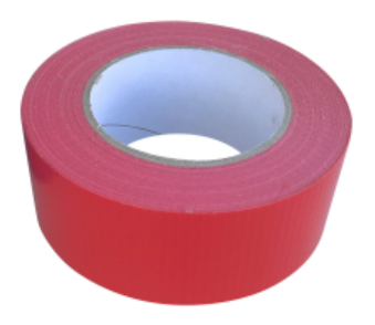 Hearing loop cable, table wire 50 mm red Gaffa tape